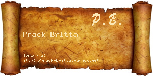 Prack Britta névjegykártya